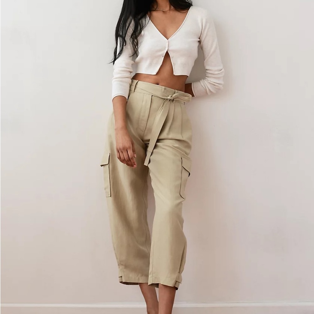 Wilfred Kafka Belted Linen Cargo Pants